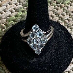 Blue Sapphire .925 Sterling Silver Ring, Size 7